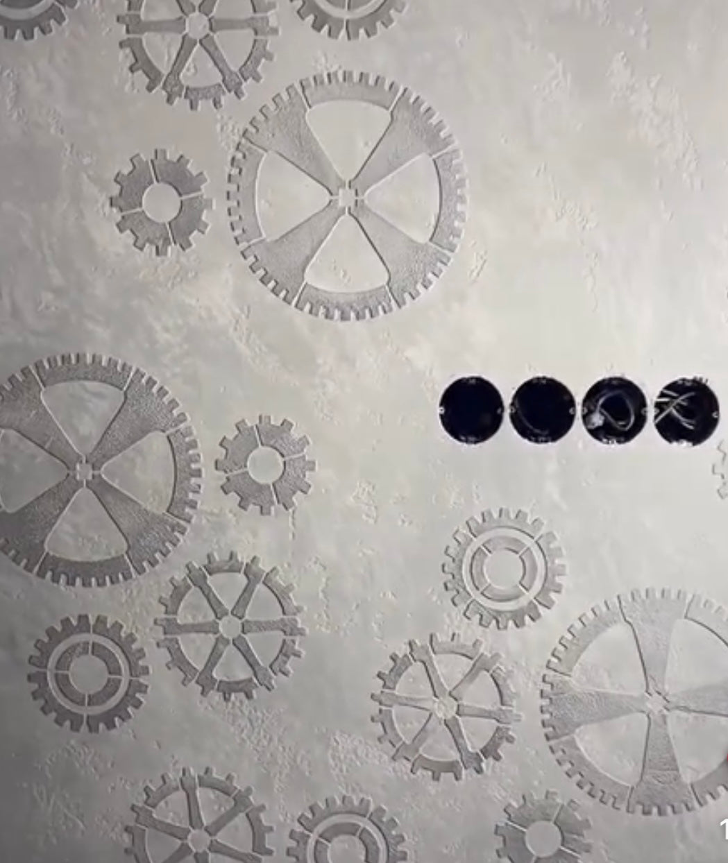 Gears on the walls - a stylish accent with a stencil DFA Loft 0.3-1 mm (L00011-d)