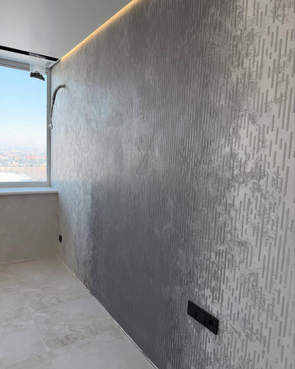 Modern design with stencil DFA Geometry for decorative plaster and paint 0.3-1 mm (G00012-d)