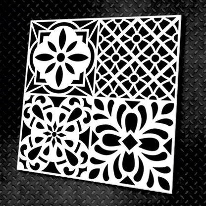 Reusable stencil for decoration DFA square pattern, for putty and paint, 0.3-1mm (K00032)