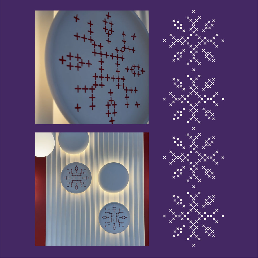 Ukrainian style in the interior: stencil DFA Vyshyvanka cross pattern 0.3-1 mm (Z00074)