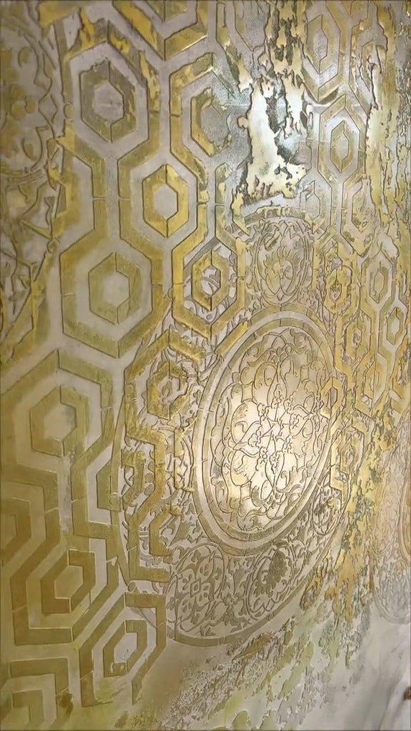 Wall decor stencils DFA (Geometry 25 + Round 14) set for plaster and paint 0.3-1 mm (N00139)