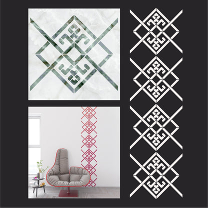Ukrainian ornament: stencil DFA for decorative plaster and paint 0.3-1 mm (Z00075)