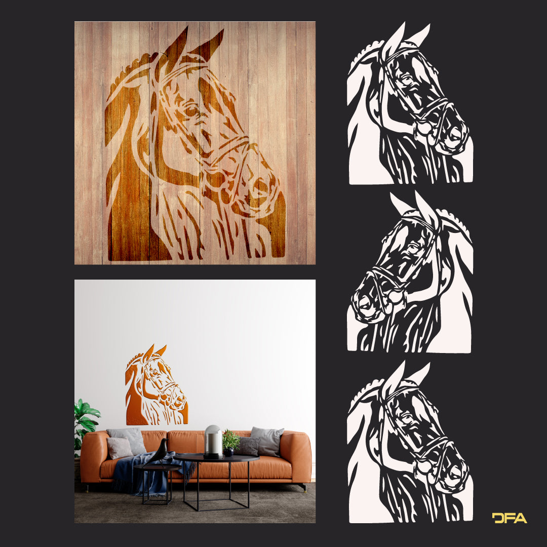 Stencil Horse DFA animals for walls for plaster and paint 0.3-1mm (J00048)