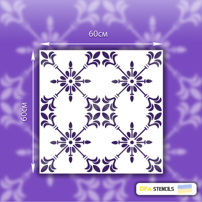 Stencil for decoration DFA square pattern, for putty and paint, 0.3-1mm (K00016)