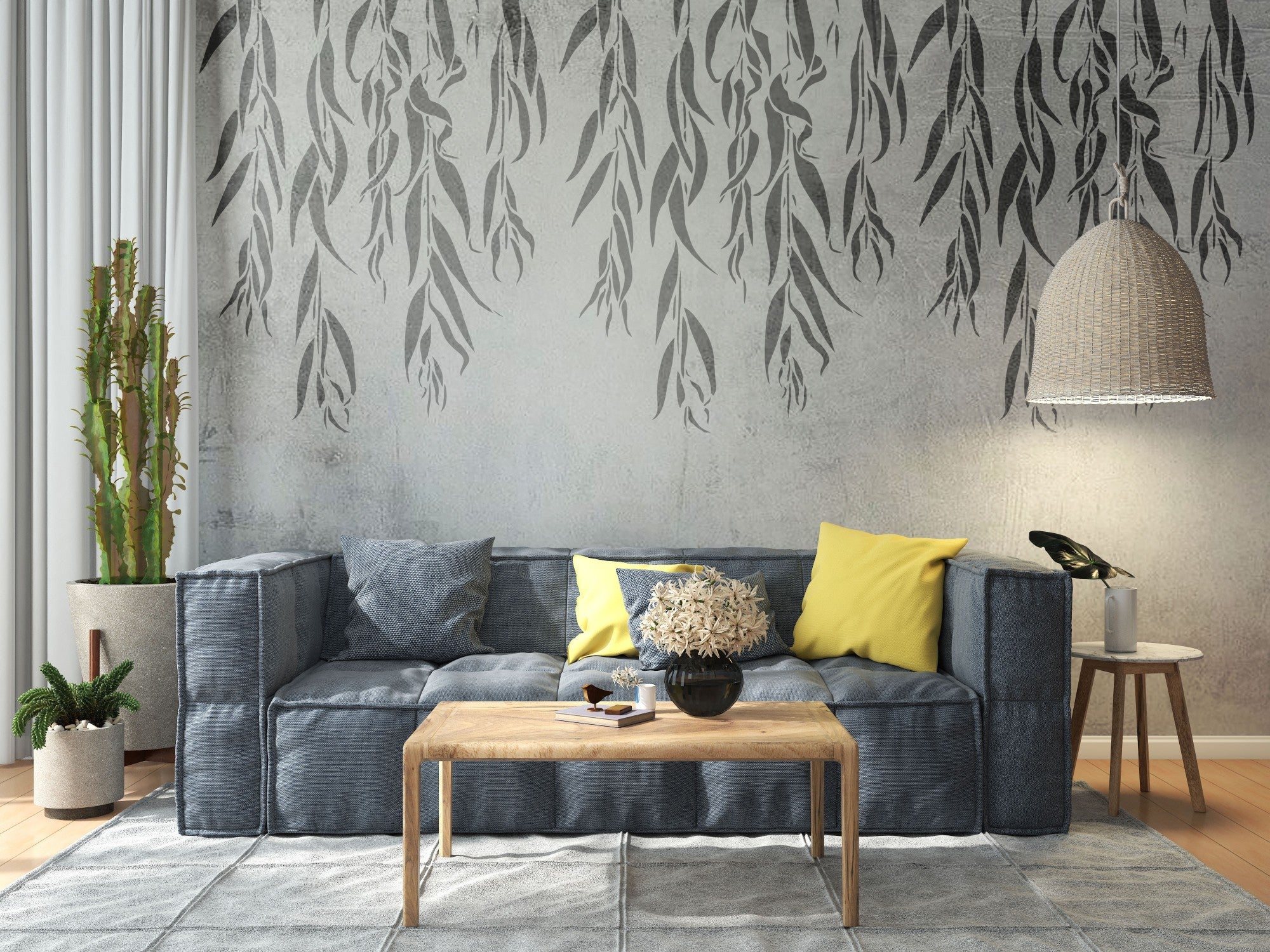 Stencil DFA for decoration Priroda Ginko biloba for plaster and paint 0.3-1mm (P00008)