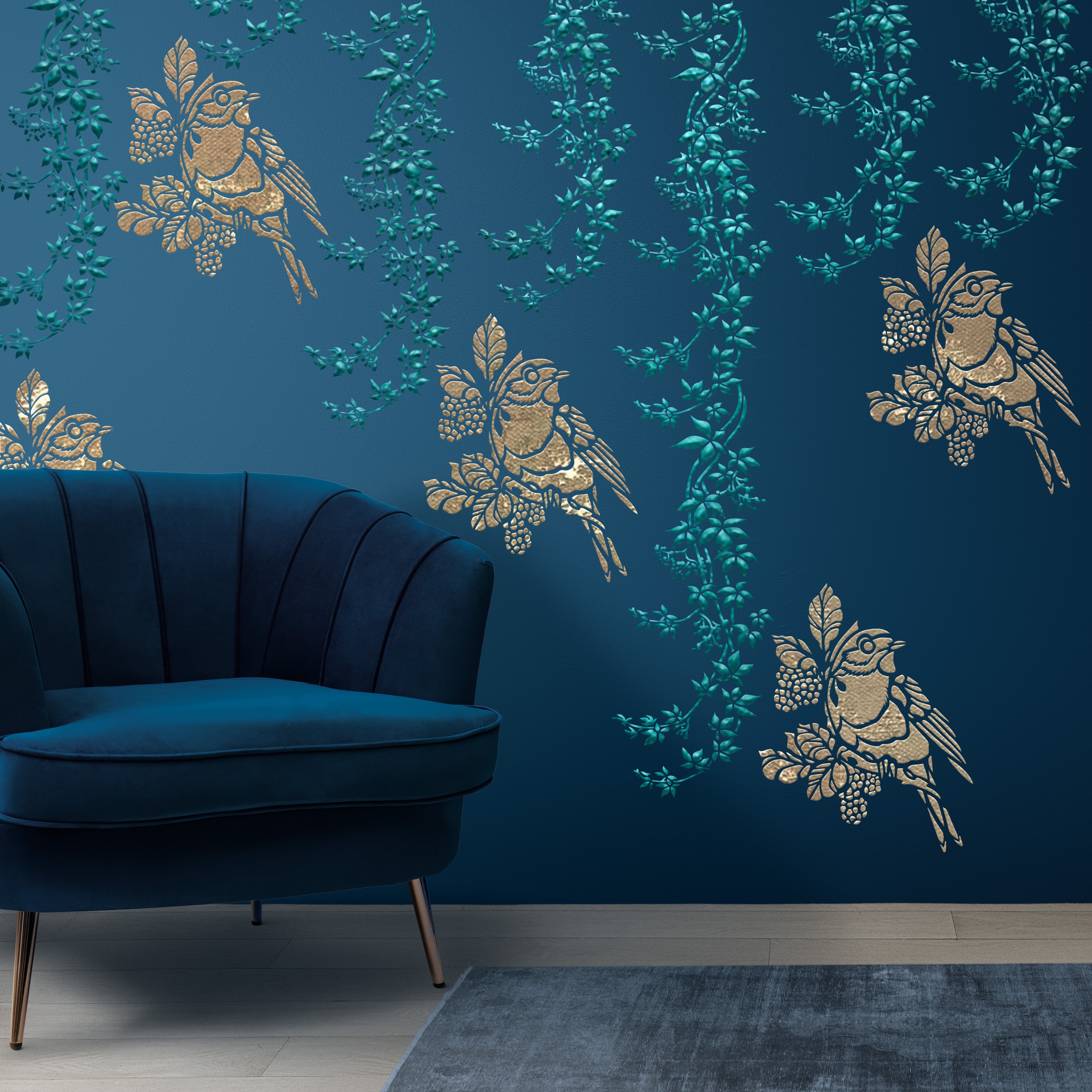 Stencil DFA Bird reusable for plaster and paint 0.3-1mm (J00033)
