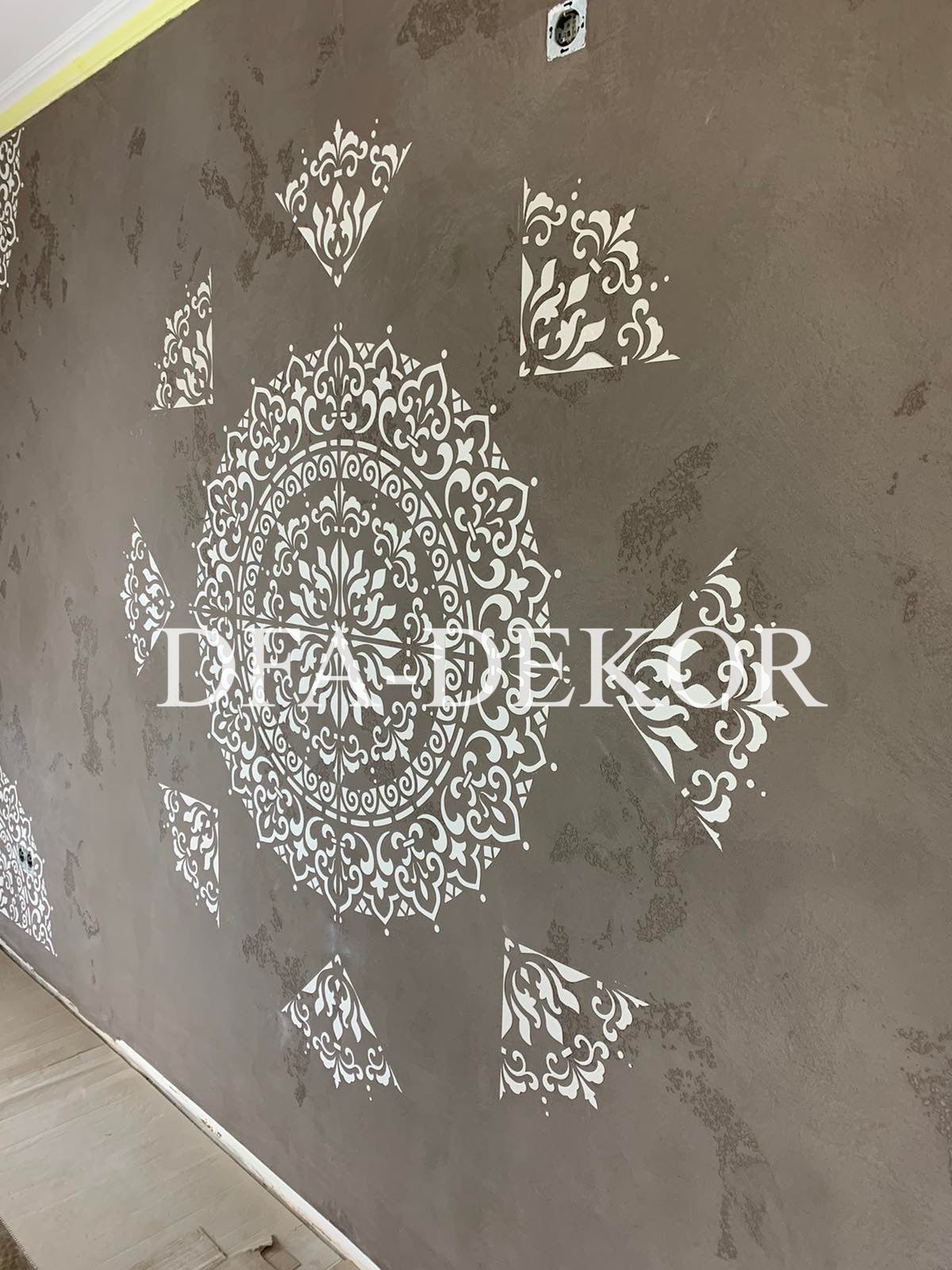 Stencil DFA reusable Round pattern 53 for plaster and paint 0.3-1mm (С00053), 0.3mm-Under Painting