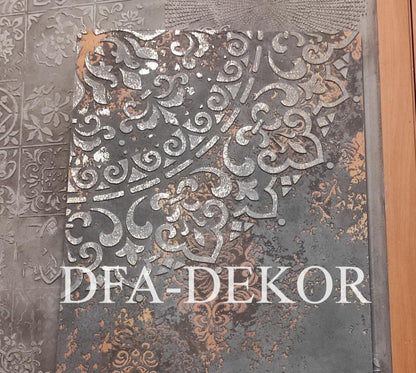 Stencil DFA reusable Round pattern 53 for plaster and paint 0.3-1mm (С00053), 0.3mm-Under Painting