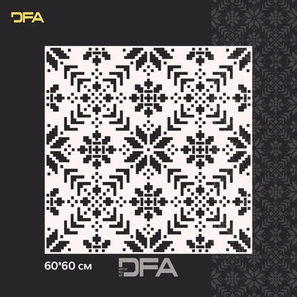 Authentic wall design: DFA stencil "Vysyvanka" for decorative plaster 0.3-1 mm (Z00054)