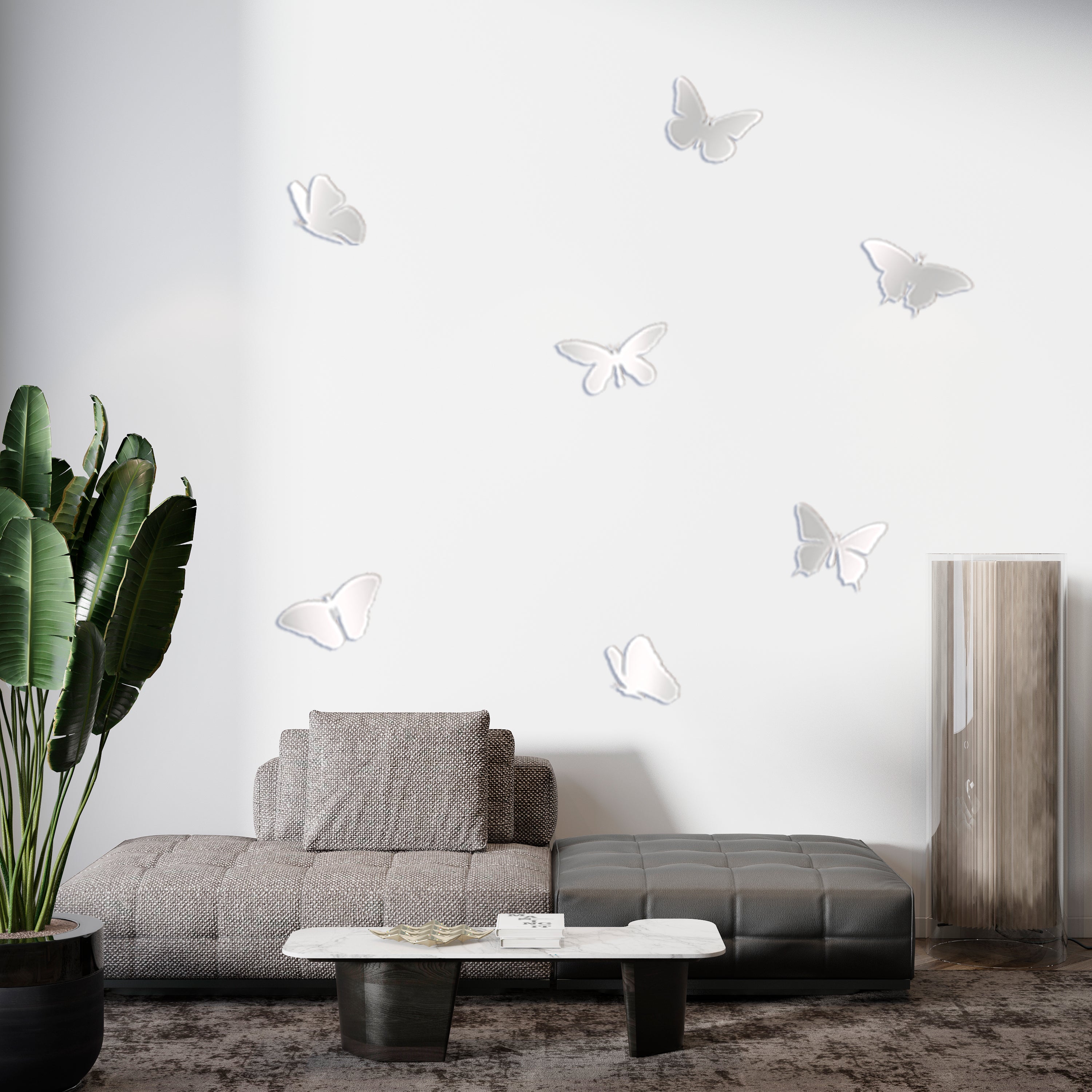 Mirror decor Butterflies DFA: Update your interior in minutes! 7 pcs (YA00002)