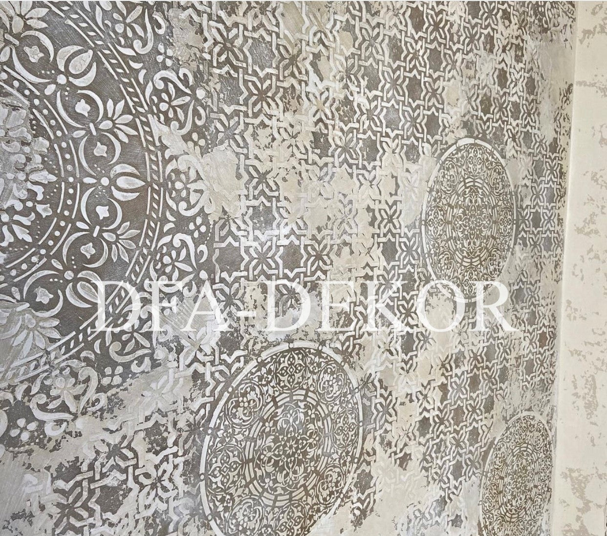 Stencil DFA reusable Round pattern 54 for plaster and paint 0.3-1mm (С00054), 1mm - Under plaster