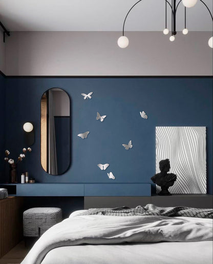 Stylish accent for walls: DFA Mirror Butterflies for visual expansion, 7 pcs (YA00005)