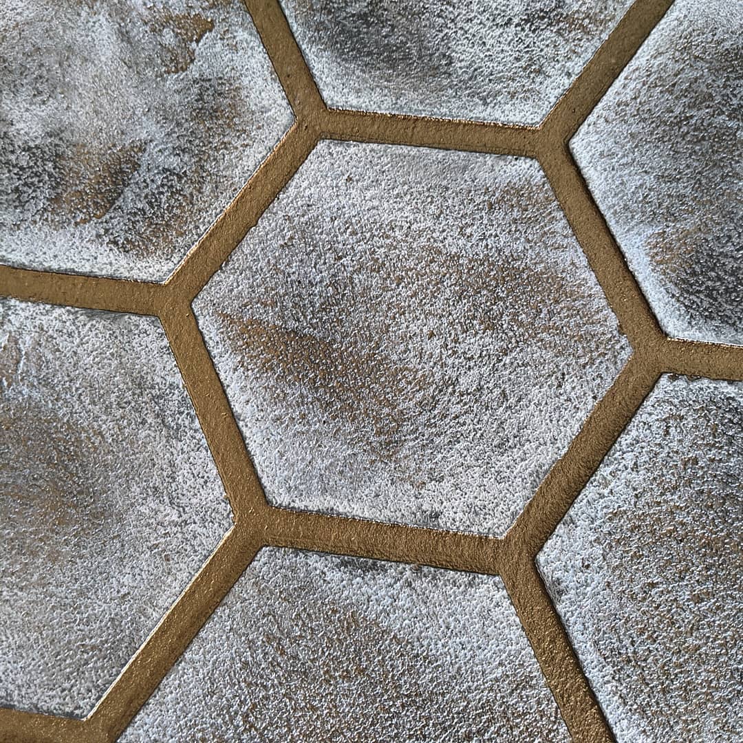 Dynamics and style: Geometric stencil "Honeycomb" for decorative plaster 0.3-1 mm (G00031)