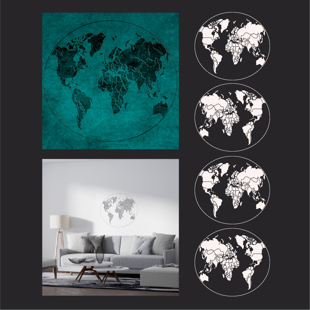 DFA Globe stencil for creating a unique wall design 0.3-1 mm (С00135)