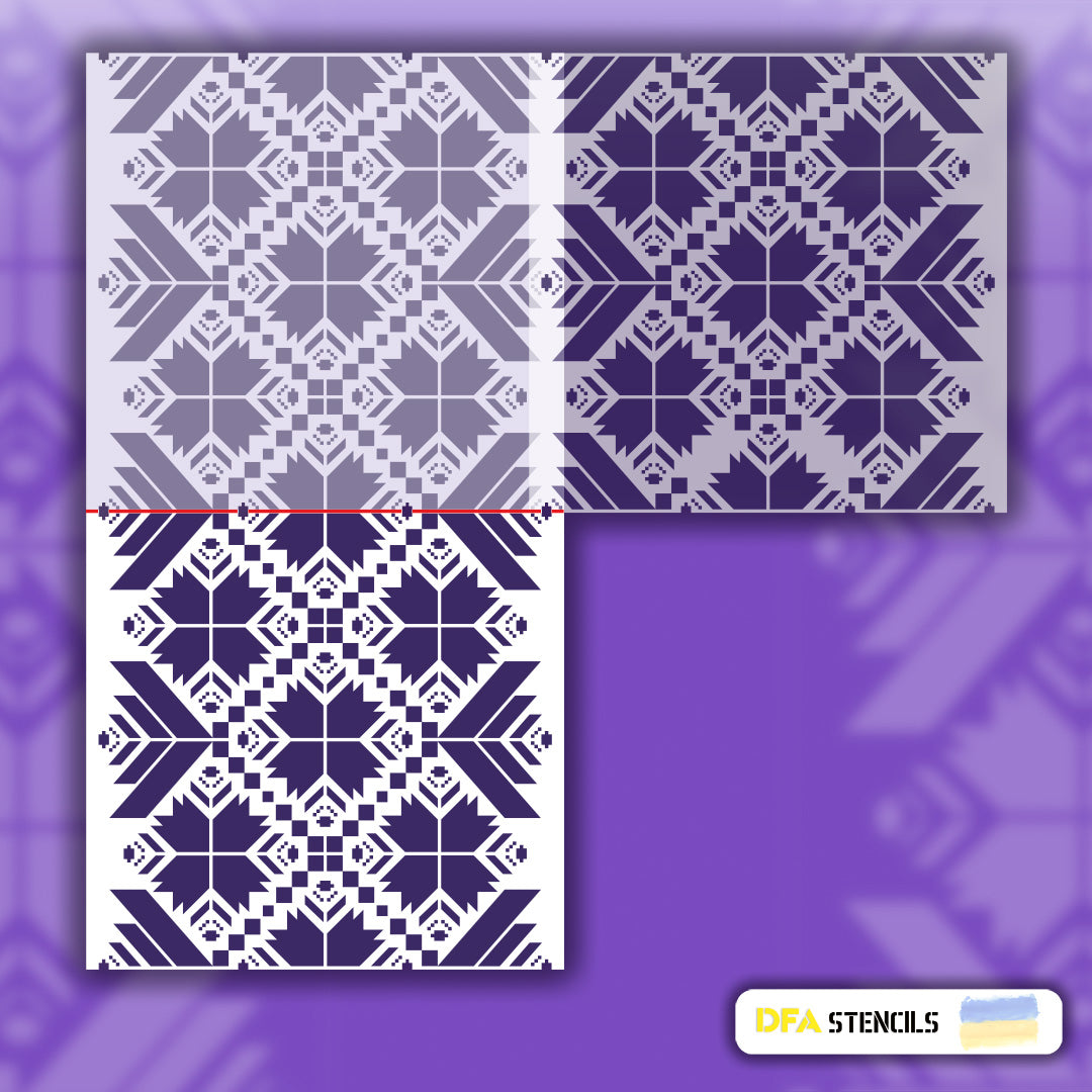 Ethno Stencil DFA Embroidery for plaster and paint 0.3-1mm (Z00045)