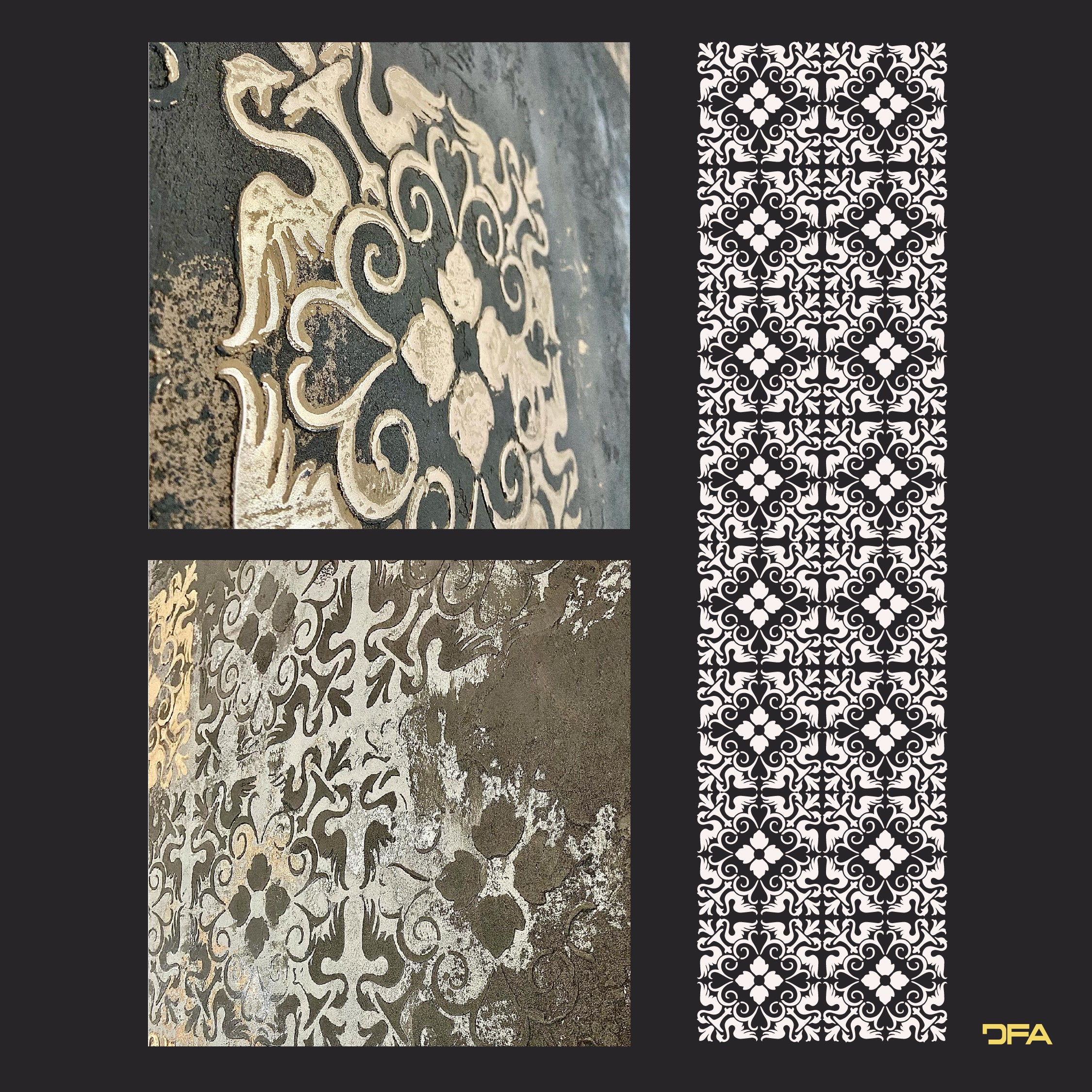 Stencil DFA Square pattern, for plaster and paint 0.3-1mm (K00081)
