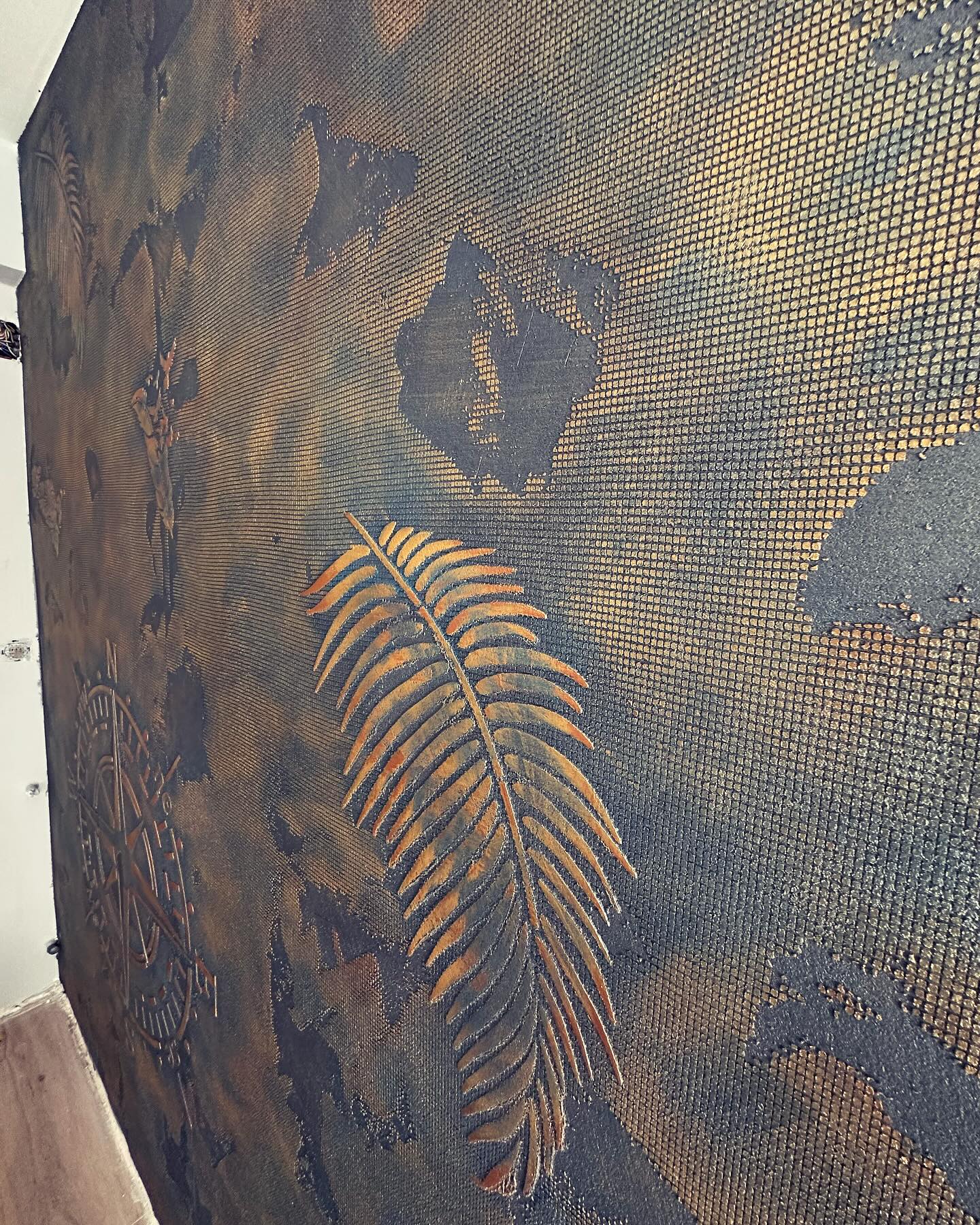 Stencil DFA for decoration Nature Palm leaf for plaster and paint 0.3-1mm (Р00003)
