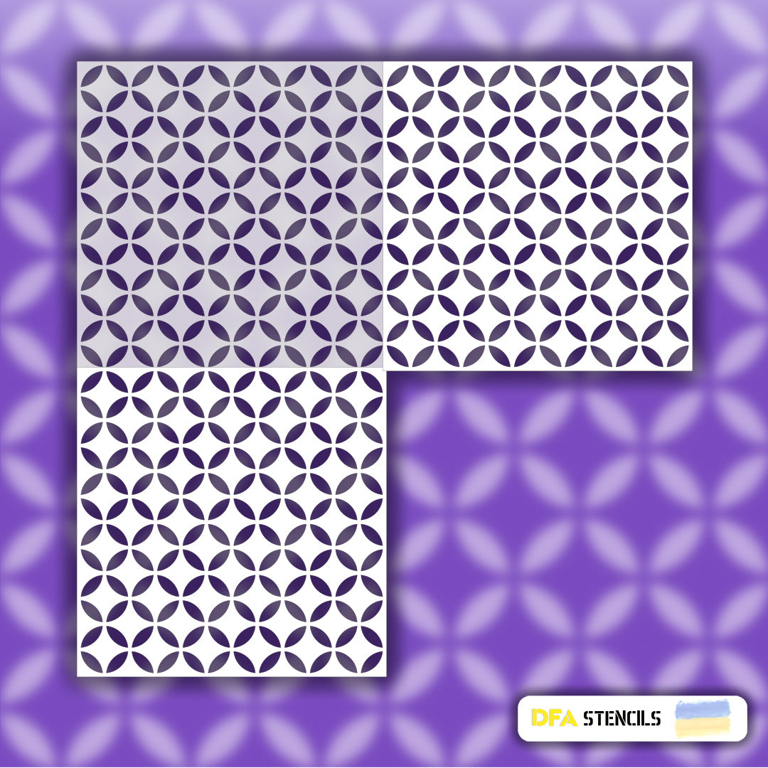 Geometric ornaments DFA - stylish stencil for decorative plaster and paint 0.3-1 mm (G00023)
