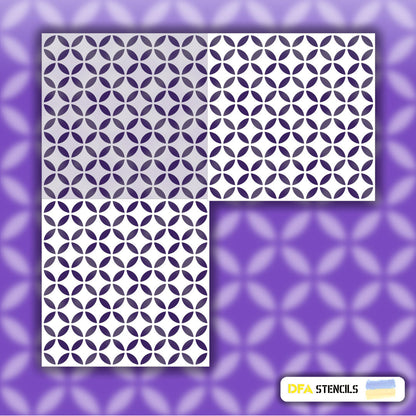 Geometric ornaments DFA - stylish stencil for decorative plaster and paint 0.3-1 mm (G00023)