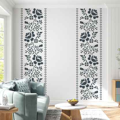 Ethno Stencil DFA Embroidered patch for plaster and paint (Z00003)