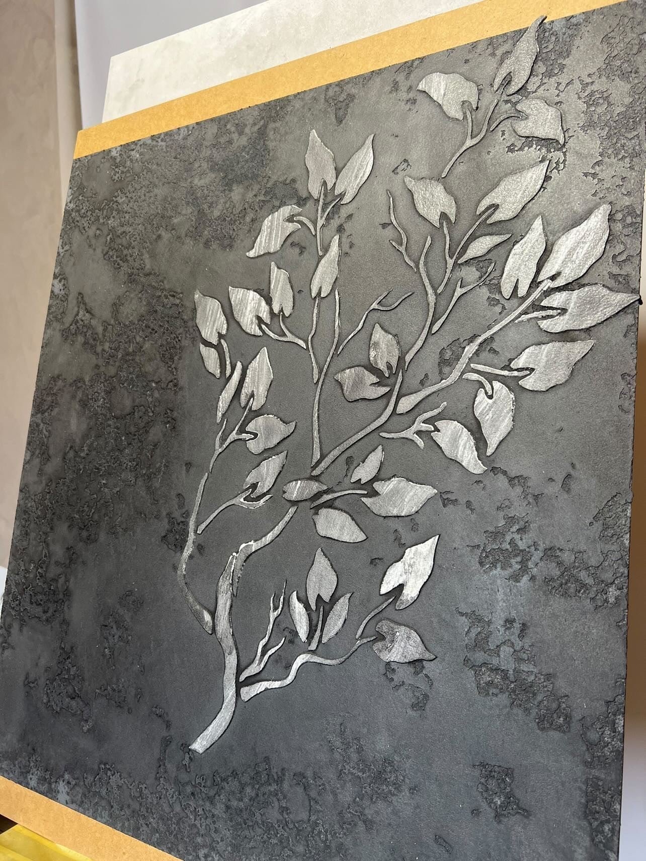 Stencil DFA for decoration Priroda Branch for plaster and paint 0.3-1mm (P00019), 1mm - Under plaster