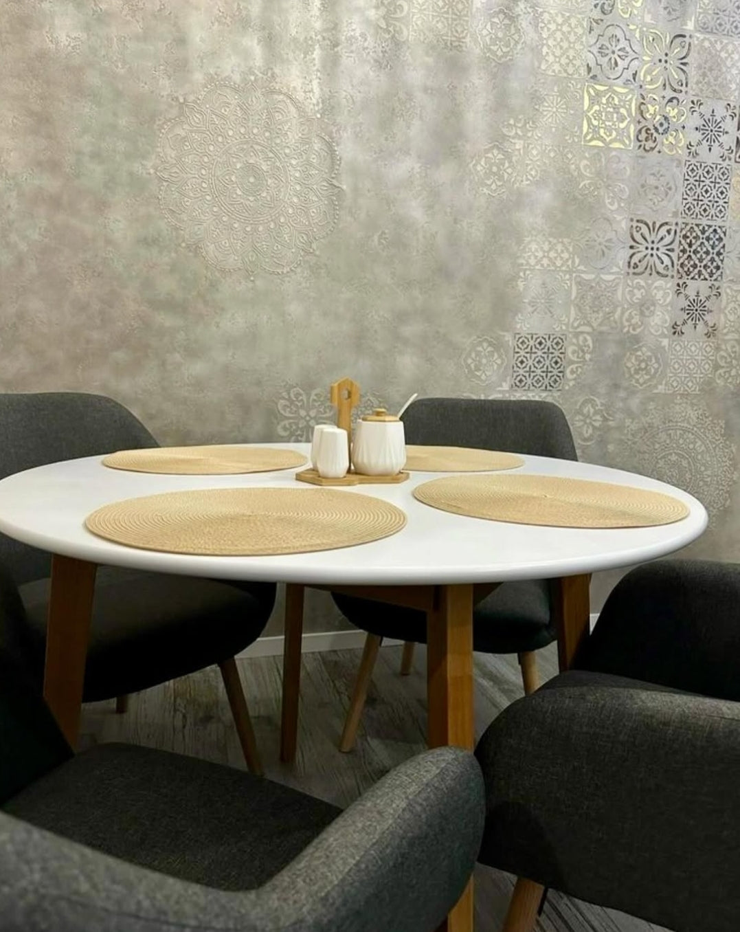 Wall decoration set for plaster and paint 1 DFA stencils (Round pattern 26 + Square pattern 25) 0.3-1 mm (N00001)