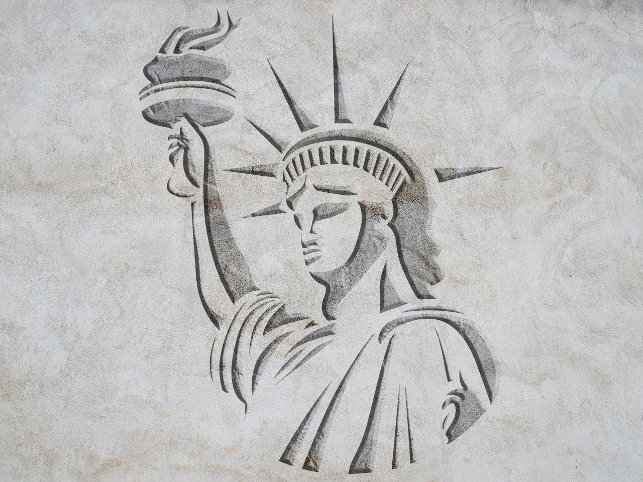Stencil DFA Statue of Liberty for plaster and paint 0.3-1mm (X00099)