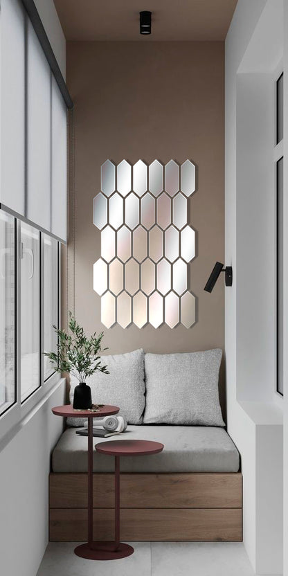 Geometric Magic: DFA Mirror Honeycombs Visually Expanding Space 15pcs/30pcs (YA00011)