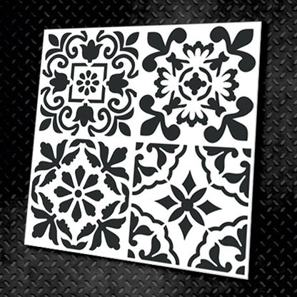 Reusable stencil for decoration DFA square pattern, for putty and paint, 0.3-1mm (K00026)