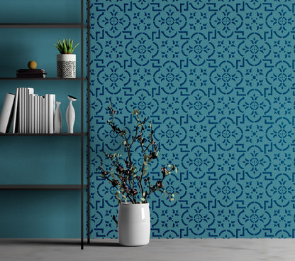 Reusable stencil DFA for decorative plaster and paint Oriental pattern 0.3-1mm (V00058)