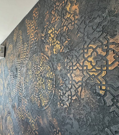 Round patterns - a new aesthetic of decorative plaster with a stencil DFA 0.3-1 mm (С00116)