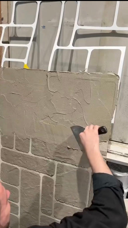 Realistic masonry on an accent wall - stencil DFA Facade Stone 0.3-1 mm (F00006)