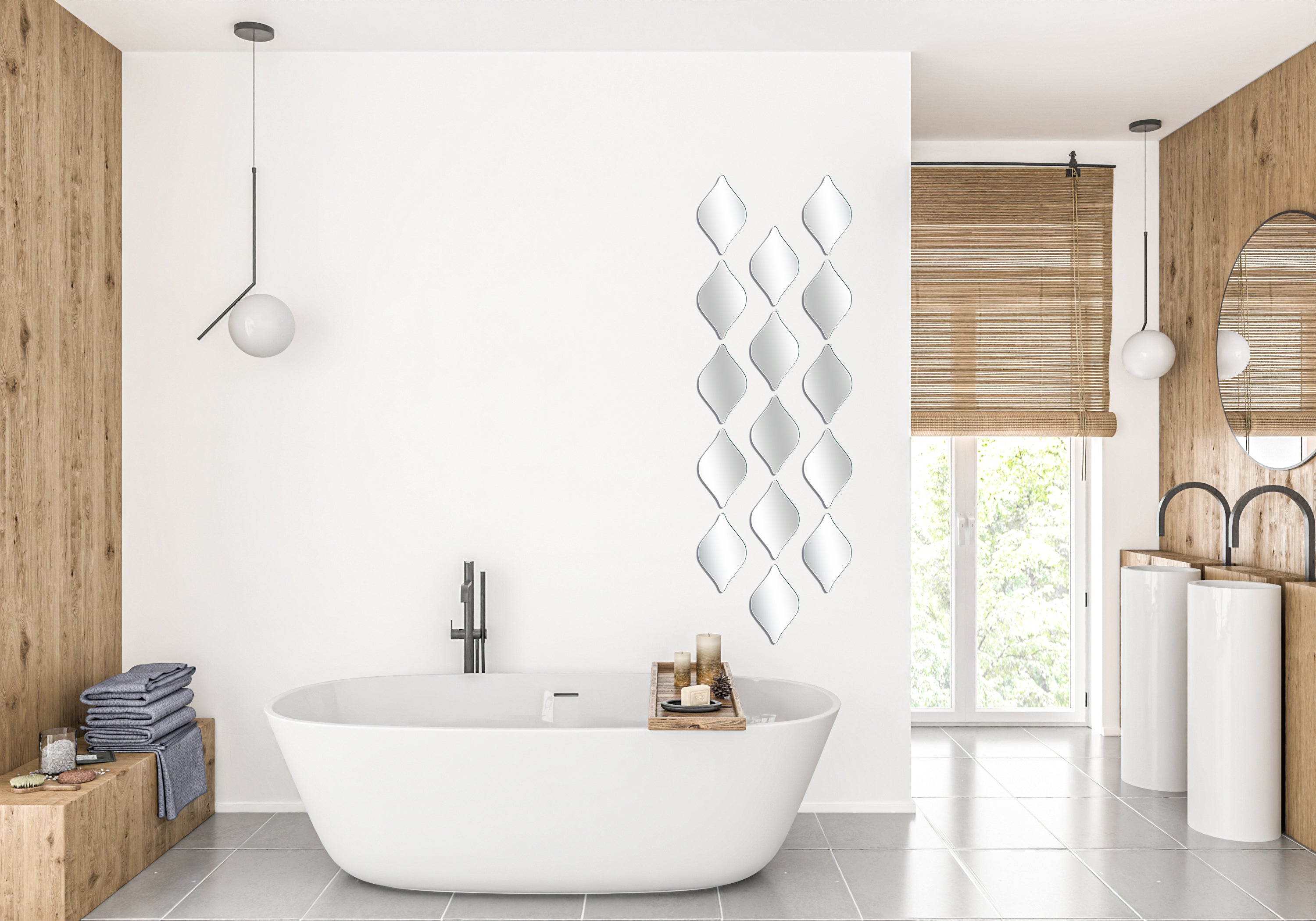 Quick Transformation: DFA Rhombus Mirror Decor to Update Your Home, 5pcs/10pcs/15pcs (YA00009)