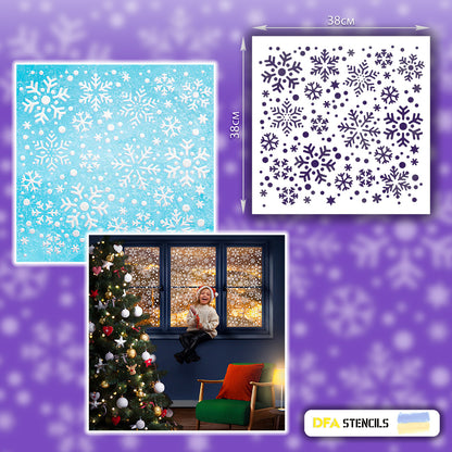 Stencil DFA reusable for plaster and paint 0.3-1mm Snowflakes (E00026)