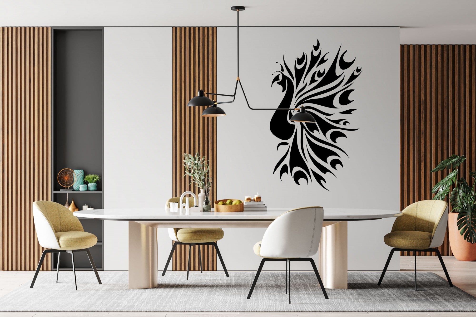DFA Stencil Peacock reusable for decorative plaster and paint 0.3-1mm (J00022)