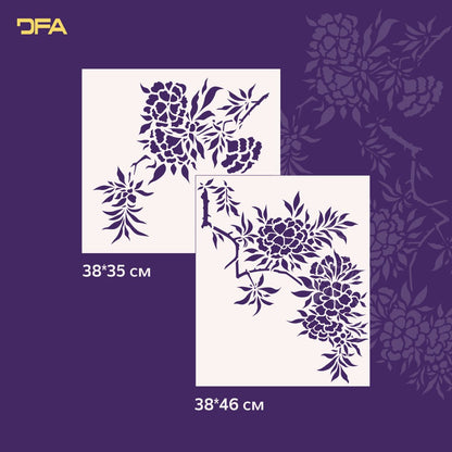 Stencil DFA for walls azalea flower for plaster and paint 0.3-1mm (P00130)