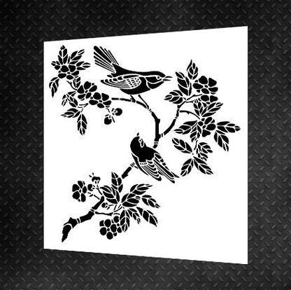 Stencil DFA for decoration Nature Birds for plaster and paint 0.3-1mm (P00012)