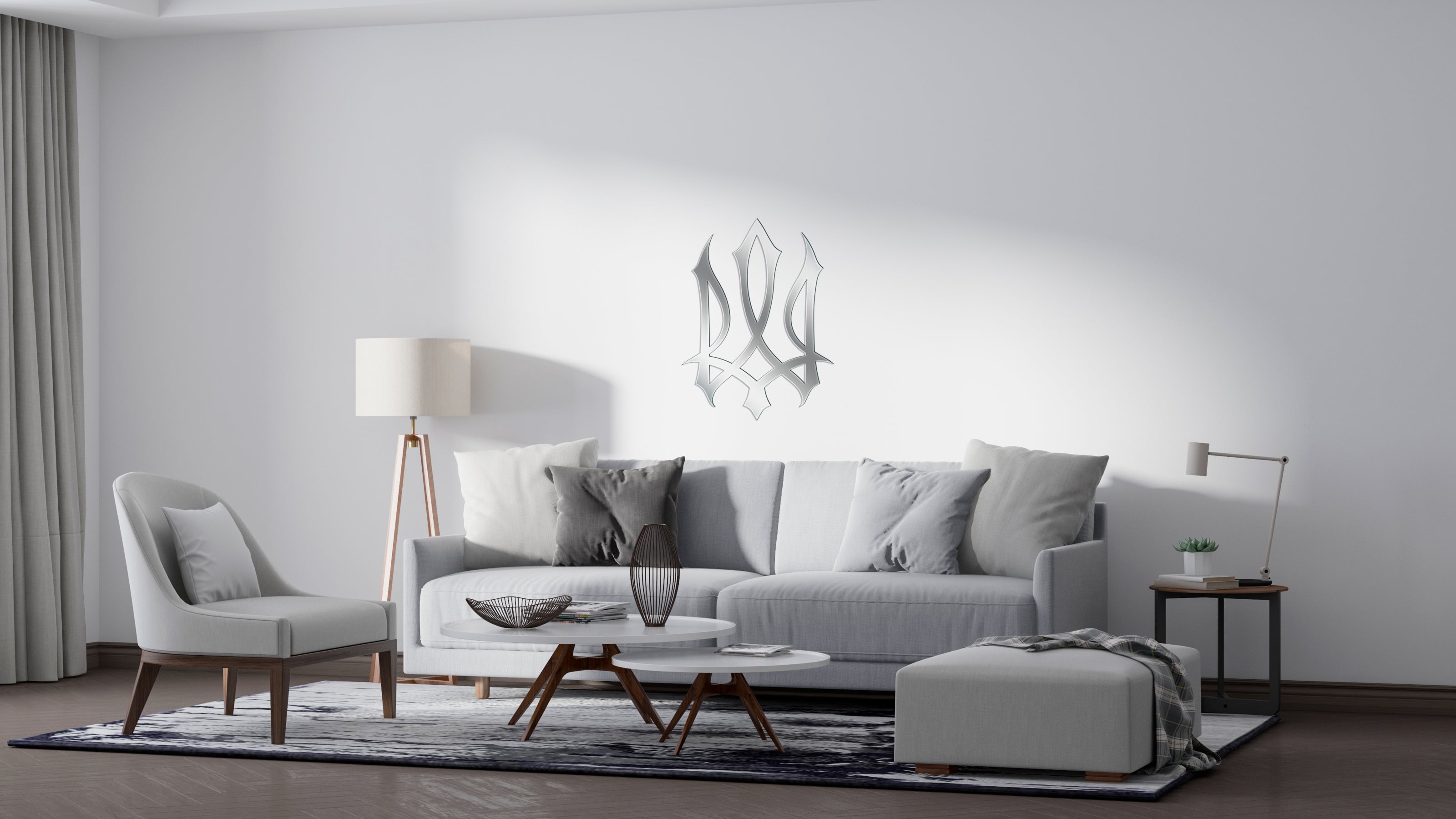 Ukraine in every detail: Stylish mirror Trident for the interior (YA00014)