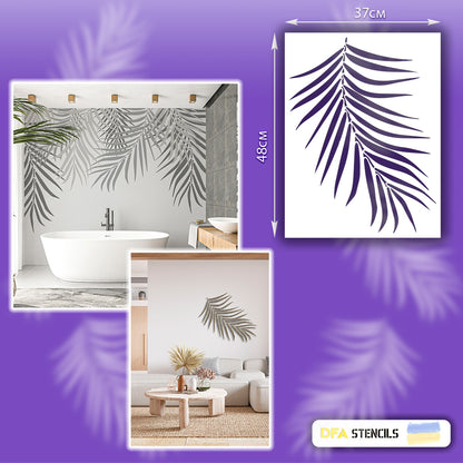 Stencil DFA for decoration Nature Palm leaf for plaster and paint 0.3-1mm (Р00100)
