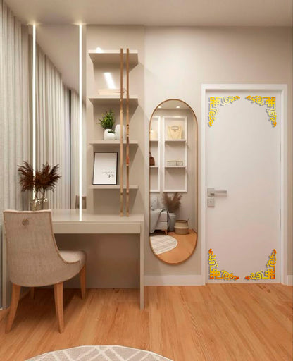 Elegant accent: DFA mirror corner pattern for your interior, 2pcs/4pcs (YA00029)
