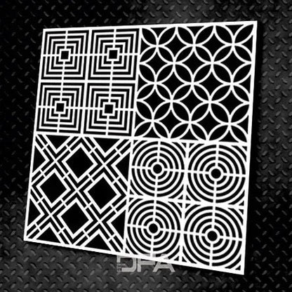 Precision and Style: DFA Stencil Square Patterns for Author Design 0.3-1mm (K00028)