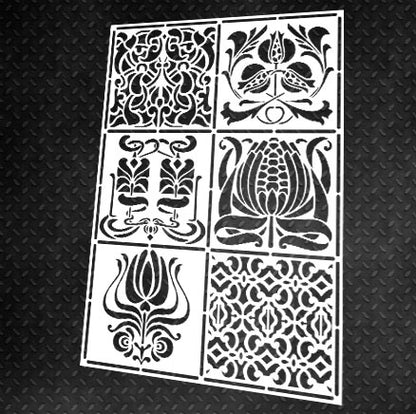 Reusable stencil for decoration DFA square pattern, for putty and paint, 0.3-1mm (K00045)