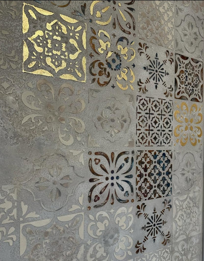 Wall decoration set for plaster and paint 1 DFA stencils (Round pattern 26 + Square pattern 25) 0.3-1 mm (N00001)