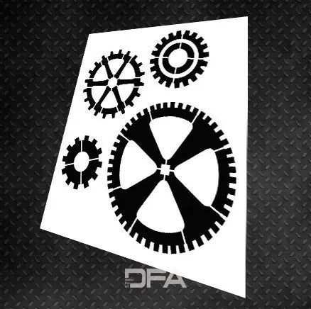 Gears on the walls - a stylish accent with a stencil DFA Loft 0.3-1 mm (L00011-d)