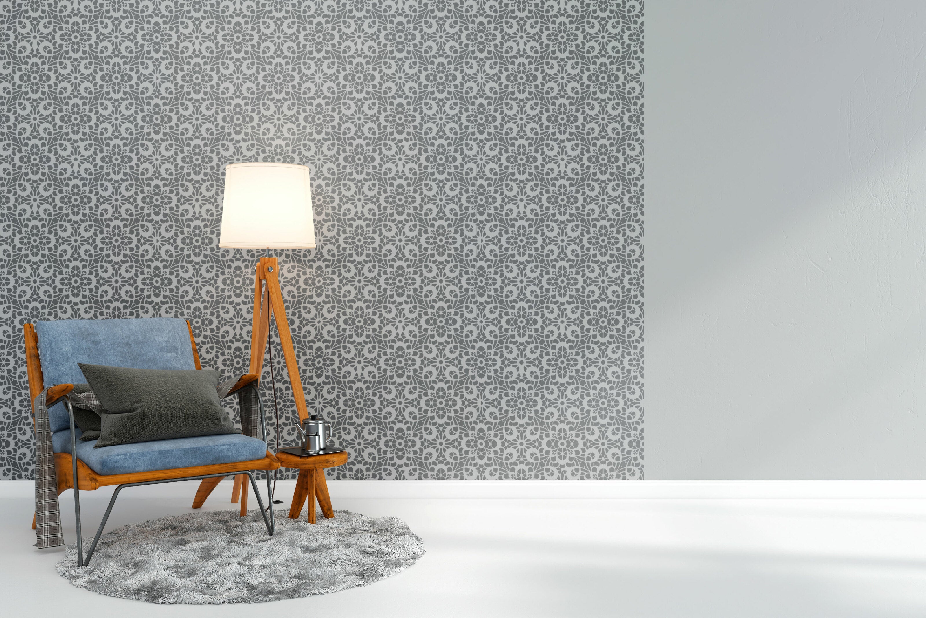 Quality stencil for decoration DFA square pattern, for putty and paint, 0.3-1mm (K00022)