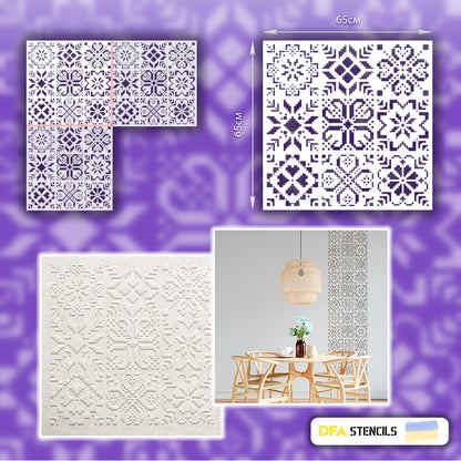 DFA Vyshyvanka stencil for plaster and paint 0.3-1mm (Z00058)