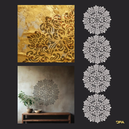 Stencil DFA reusable Round pattern for plaster and paint 0.3-1mm (С00089), 1mm - For plaster