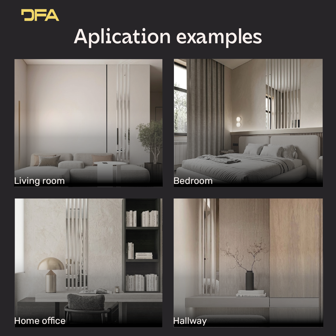 Set 7 Mirror Wall Decor glue Magic strips DFA (Silver stripes on the wall) Size 12.4m - 10-30mm (Y00007)