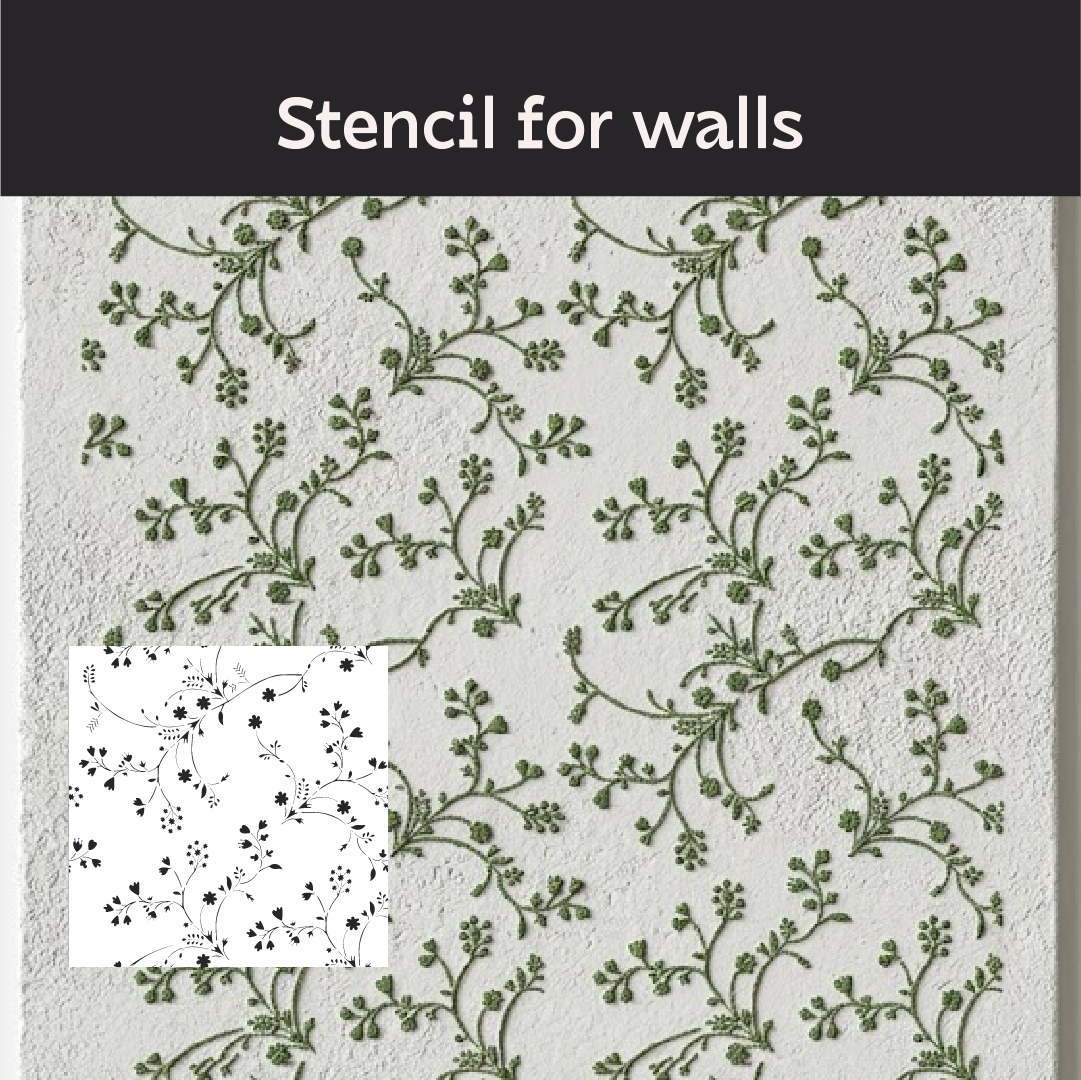 DFA Reusable Stencil "Nature" for Plaster and Paint 0.3–1 mm  (P00194)