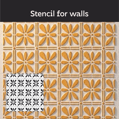 Square Patterns for Vibrant Interiors: DFA 0.3–1 mm Decorative Stencil (K00138)